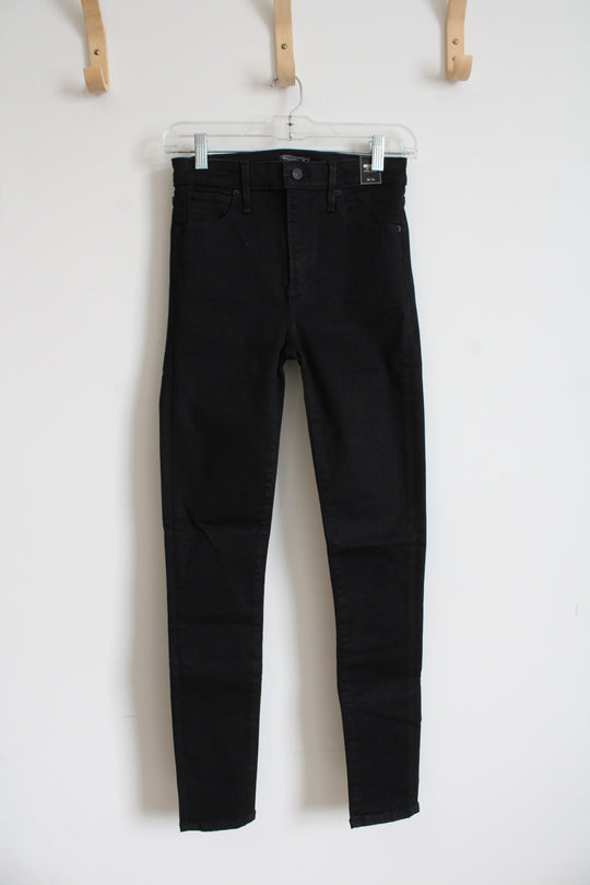 NEW Abercrombie & Fitch Simone High Rise Super Skinny Black Jeans | 0/25