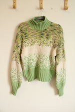 Aerie Green Wool Blend Mock Neck Sweater | S