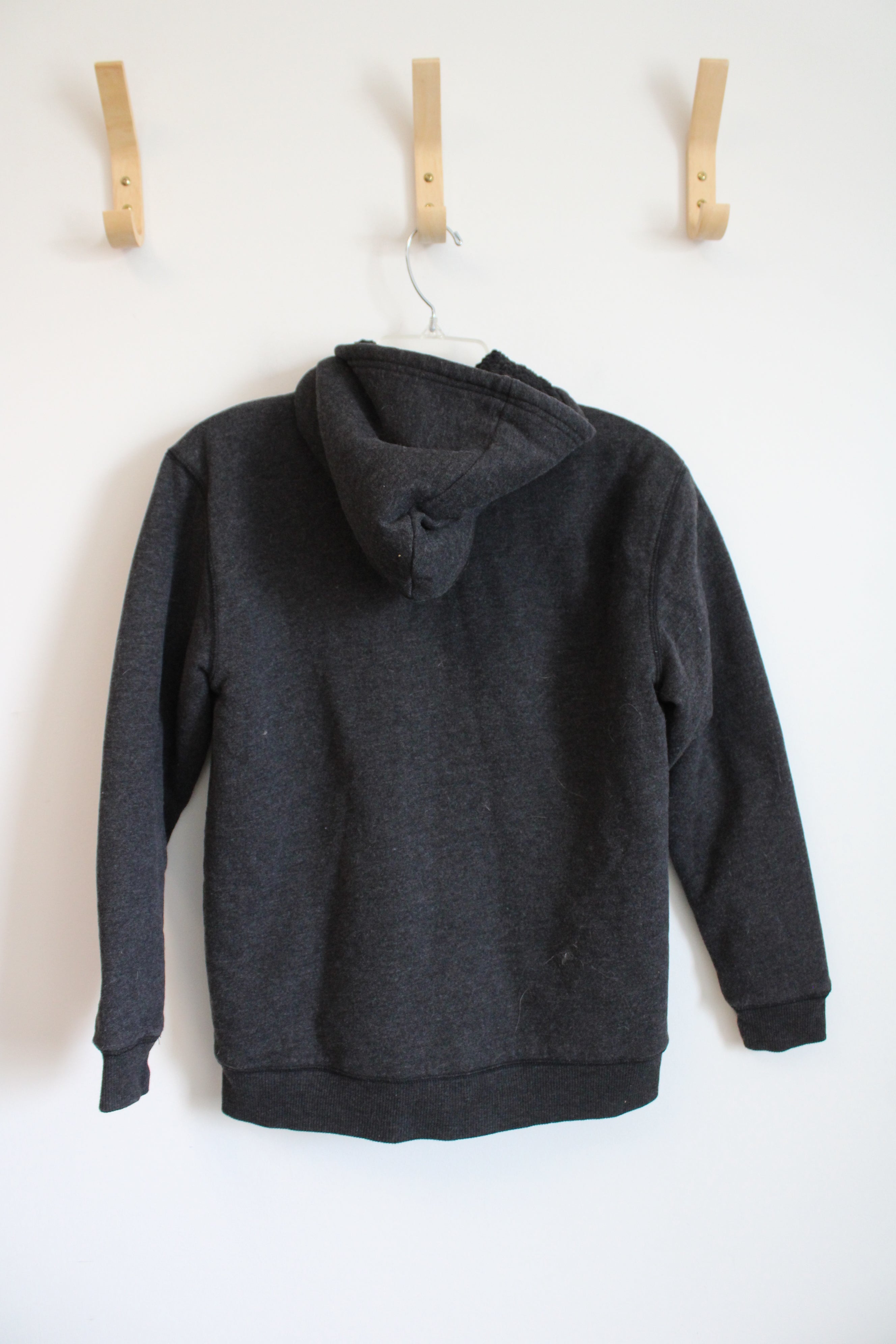 Children's Place Varsity League Legend Gray Sherpa Lined Full Zip Jacket | Youth XXL (16)