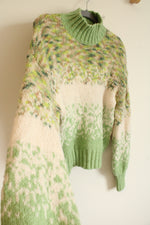 Aerie Green Wool Blend Mock Neck Sweater | S