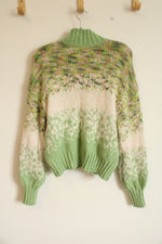 Aerie Green Wool Blend Mock Neck Sweater | S
