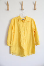 Lands' End Yellow Patterned Button Down Shirt | 12