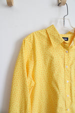 Lands' End Yellow Patterned Button Down Shirt | 12