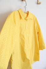 Lands' End Yellow Patterned Button Down Shirt | 12