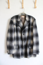 Vintage Allen MFG Co. Charcoal Gray Plaid Jacket | 48