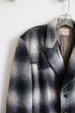 Vintage Allen MFG Co. Charcoal Gray Plaid Jacket | 48