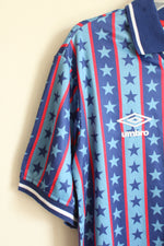 New Umbro Blue and Red USA Athletic Polo Shirt | 10/12
