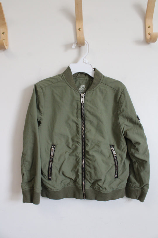 H&M Olive Green Bomber Jacket | Youth 5/6