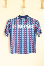 New Umbro Blue and Red USA Athletic Polo Shirt | 6/7