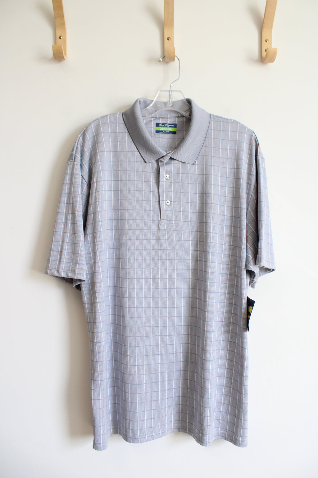 NEW Ben Hogan Gray Checkered Polo Shirt | XL