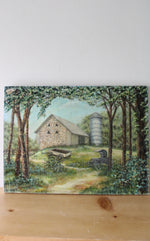 Susan Wimer Stone Barn Farm Canvas Painting | 16X12"
