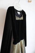 Ally B. Black Velvet & Green Dress & Shrug | Youth 16