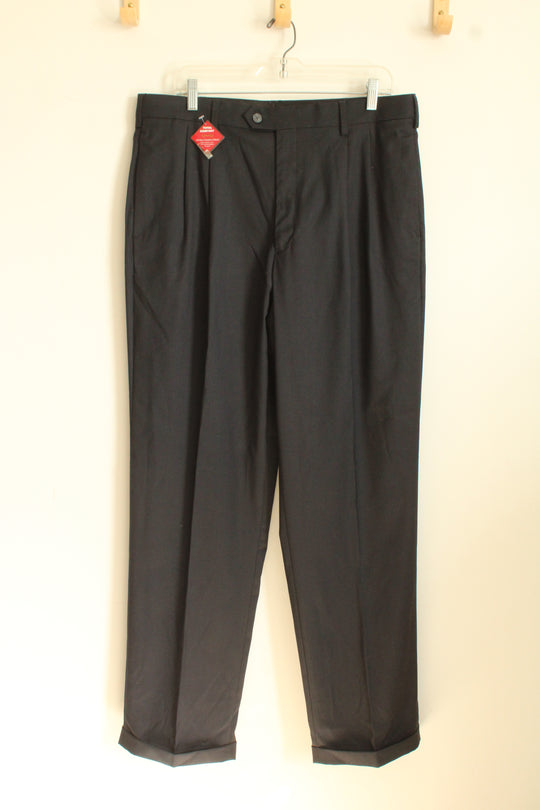 NEW Savane Heather Navy Pleated Dress Pants | 36X34