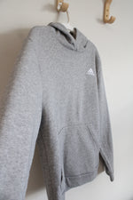 Adidas Regular Fit Fleece Lined Gray Hoodie | Youth L (14/16)