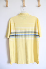 Travis Matthew Yellow Striped Polo Shirt | L