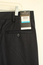 NEW Savane Heather Navy Pleated Dress Pants | 36X34