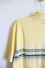 Travis Matthew Yellow Striped Polo Shirt | L