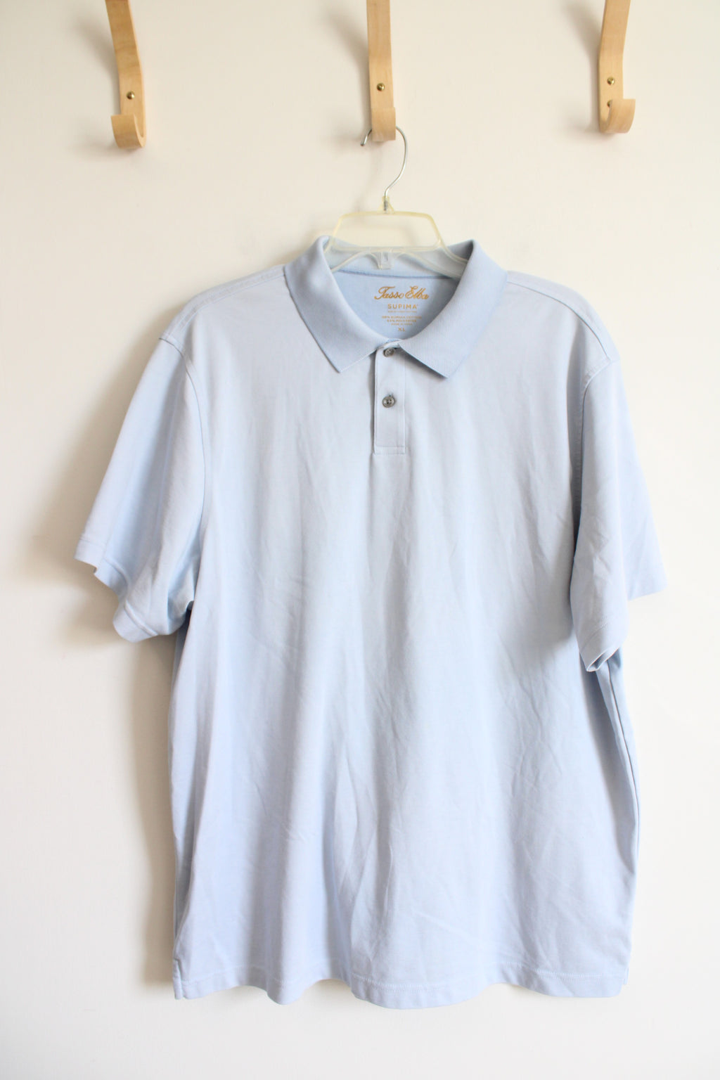 Tasso Elba Supima Light Blue Polo Shirt | XL