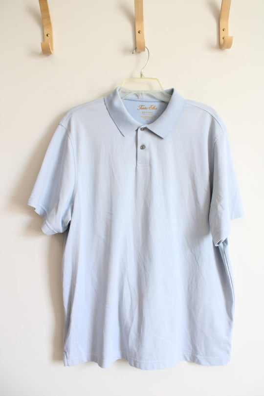 Tasso Elba Supima Light Blue Polo Shirt | XL
