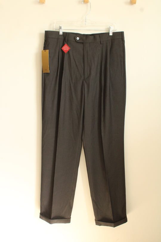 NEW Savane Gray Pleated Dress Pants | 36 X 34