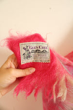 Glen Cree All Mohair Made In Scotland Plaid Accent Blanket