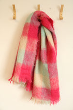 Glen Cree All Mohair Made In Scotland Plaid Accent Blanket