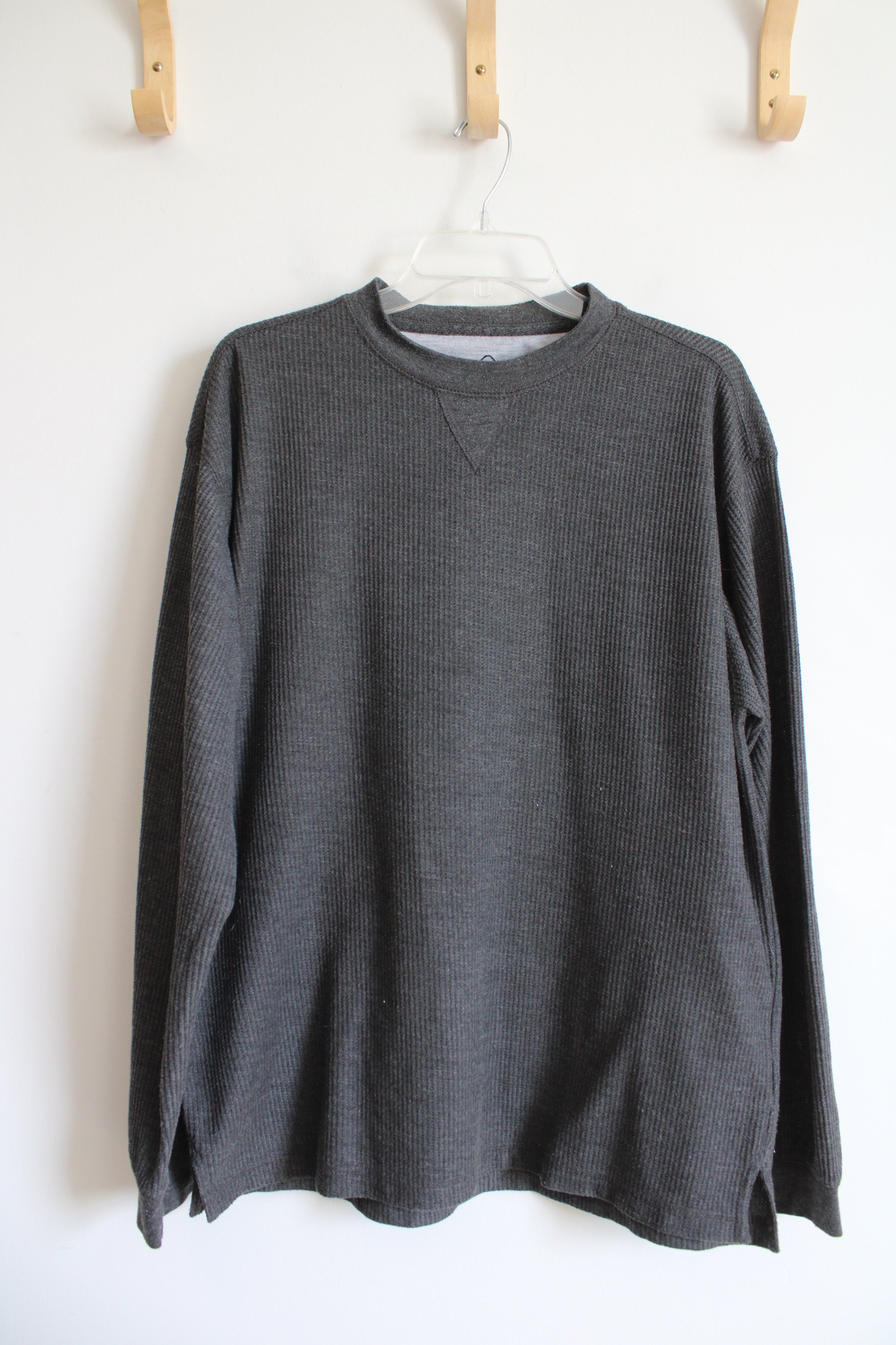 NEW Alpine Lakes Gray Waffle Knit Long Sleeved Shirt | L