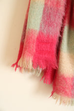 Glen Cree All Mohair Made In Scotland Plaid Accent Blanket
