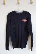 NEW Wrangler Pre-Washed Navy Ribbed Sweater | S