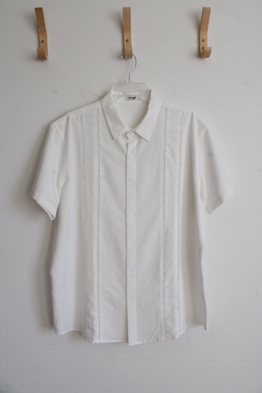 Coofandy White Button Down Shirt | XL