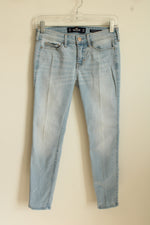 Hollister Light Wash Super Skinny Lowrise Crop Jeans | 1-S