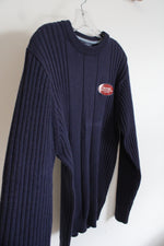 NEW Wrangler Pre-Washed Navy Ribbed Sweater | S