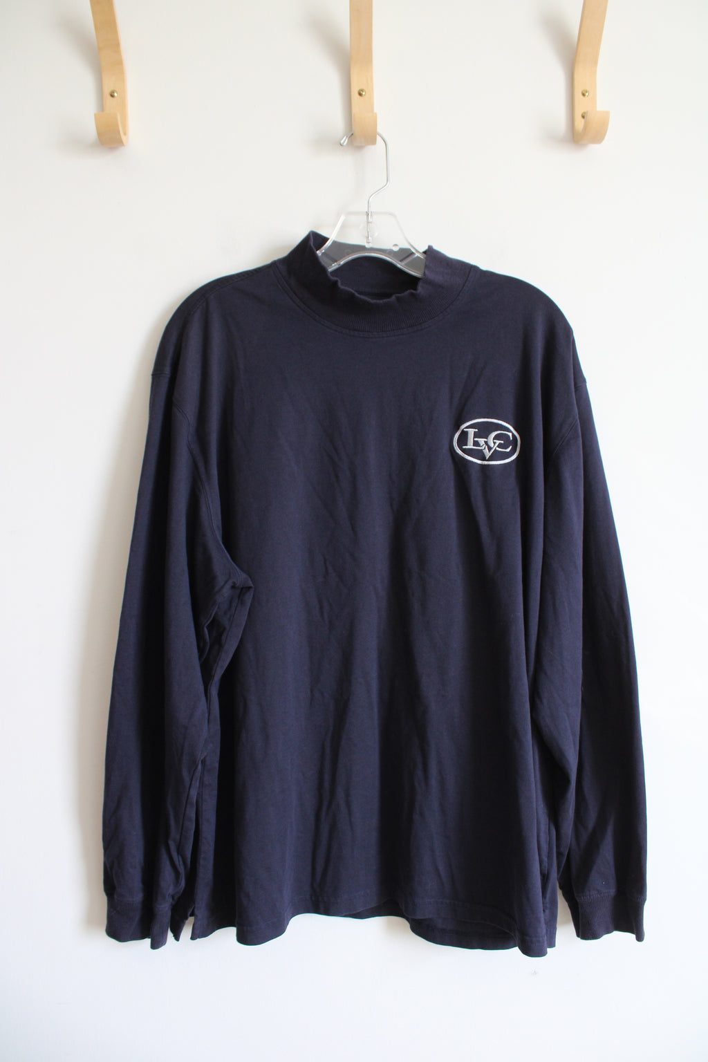 Izod Navy LVC Mock Neck Long Sleeved Shirt | XL