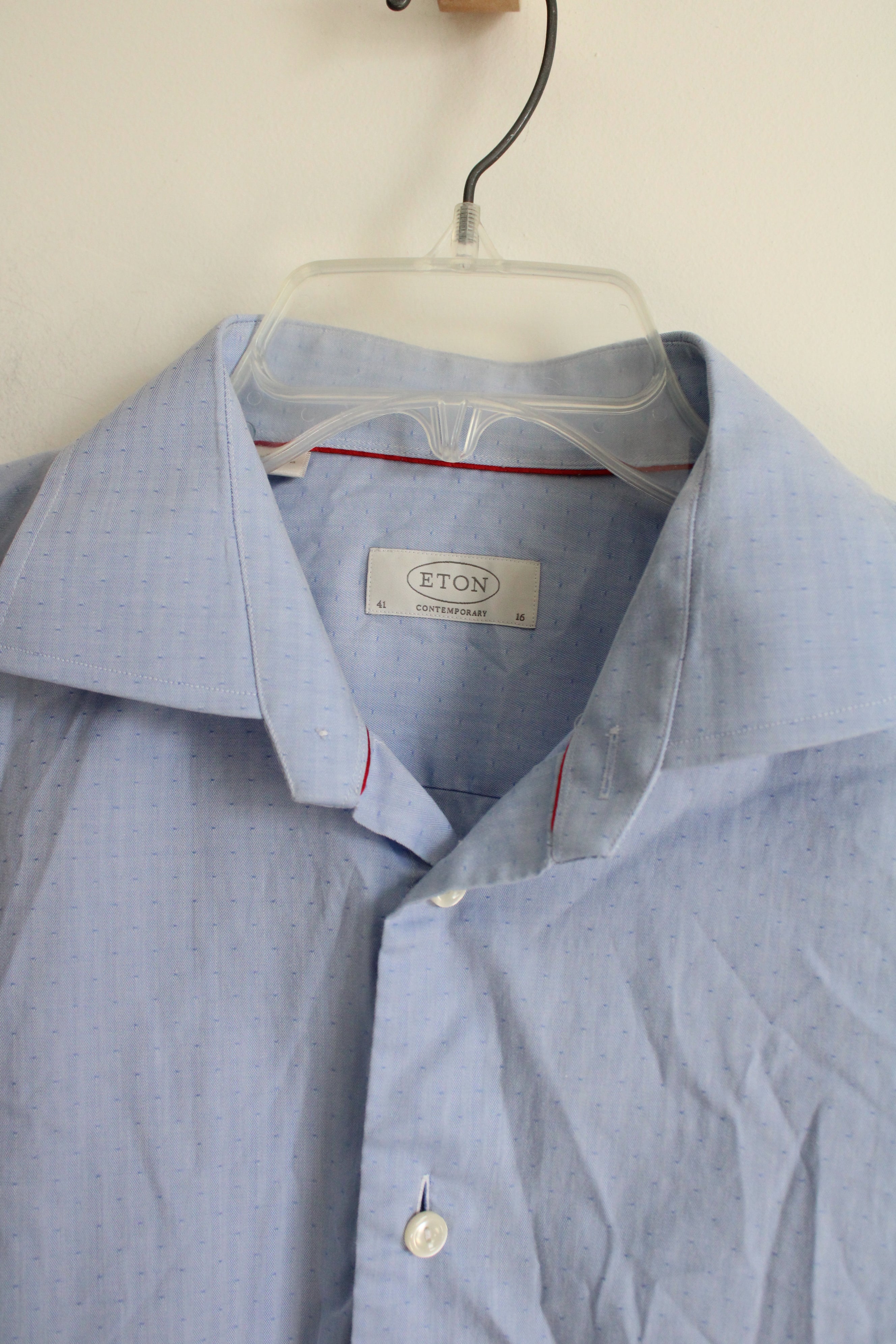 Eton Contemporary Blue Button Down Shirt | 41/16