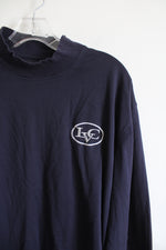 Izod Navy LVC Mock Neck Long Sleeved Shirt | XL