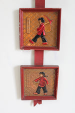 Vintage Copper Asian Style  Wall Panel Art Decals