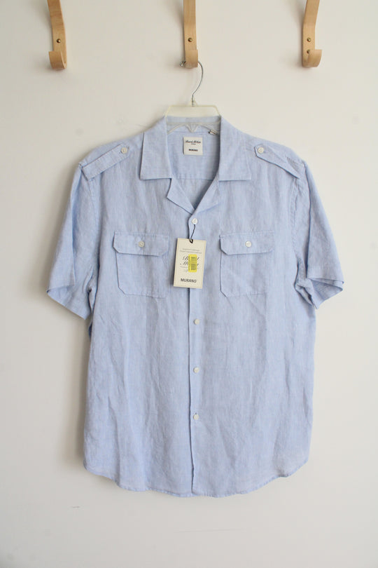 NEW Murano Baird McNutt Blue Linen Button Down Shirt | M