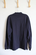 Izod Navy LVC Mock Neck Long Sleeved Shirt | XL