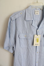 NEW Murano Baird McNutt Blue Linen Button Down Shirt | M