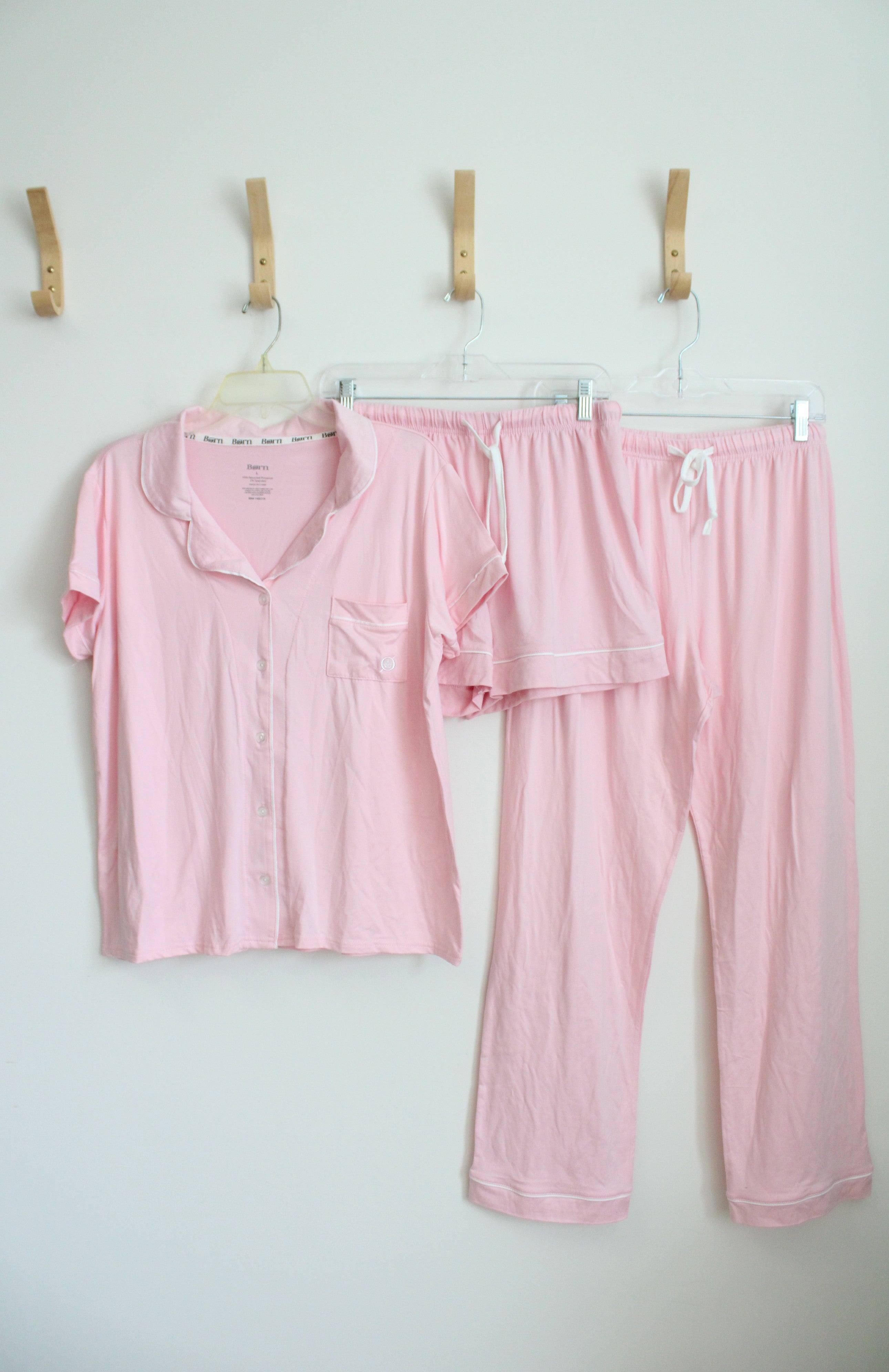 Born Bubble Gum Pink Soft Pajama 3-Piece Set | L