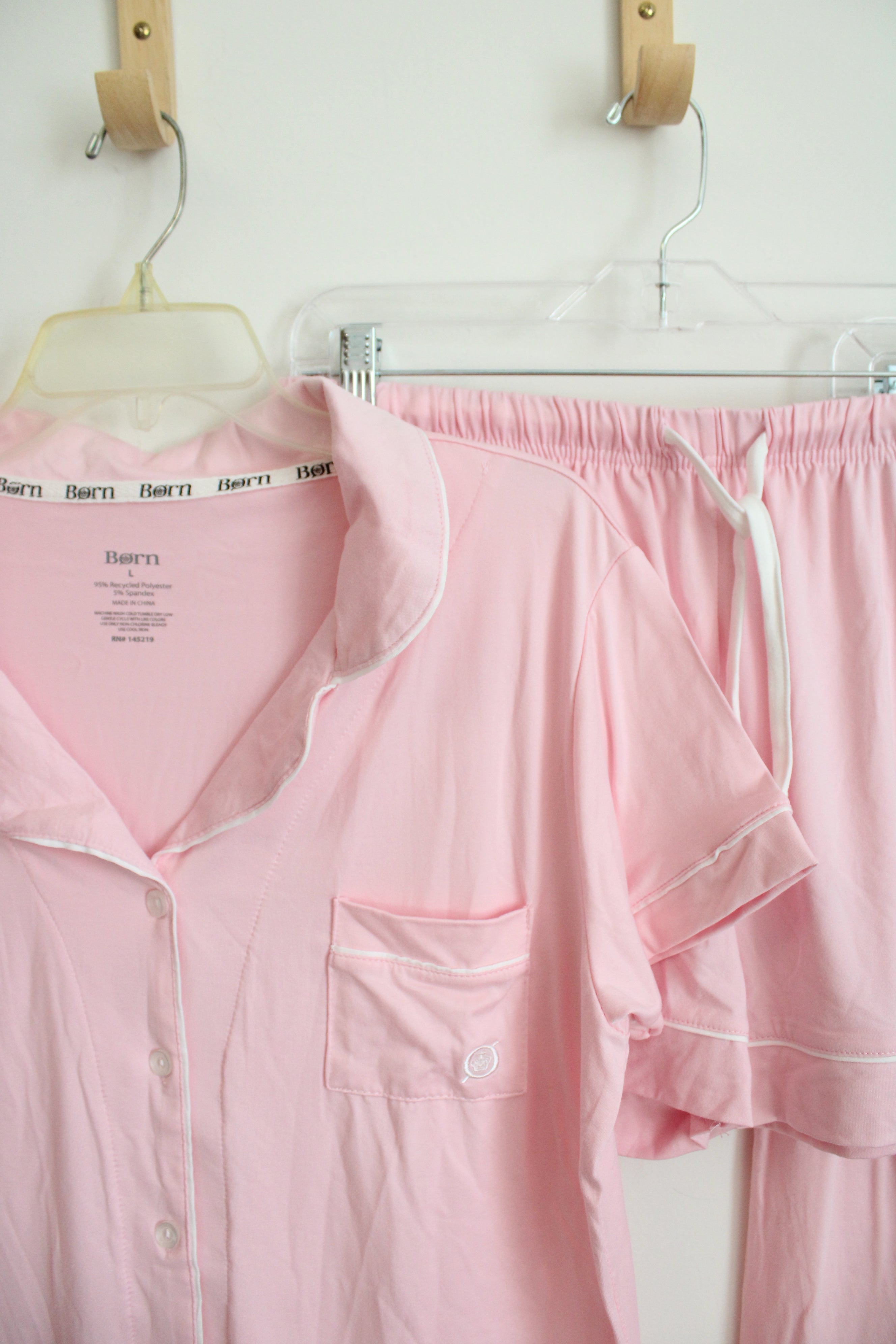 Born Bubble Gum Pink Soft Pajama 3-Piece Set | L