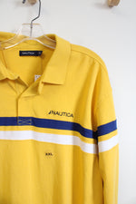 NEW Nautica Yellow White & Blue Rugby Shirt | XXL