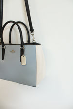 Coach Surrey Carryall Blue & Black Color Block Purse