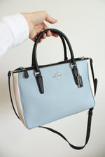 Coach Surrey Carryall Blue & Black Color Block Purse