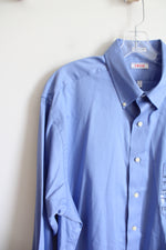 NEW Izod Regular Fit Blue Long Sleeved Button Down Shirt | 17 32/33