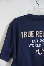 True Religion Raised Logo Est. 2002 World Tour Navy Tee | XL