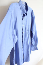 NEW Izod Regular Fit Blue Long Sleeved Button Down Shirt | 17 32/33