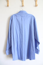 NEW Izod Regular Fit Blue Long Sleeved Button Down Shirt | 17 32/33