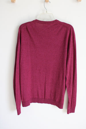 APT.9 Seriously Soft Merino Wool Blend Pink Knit Sweater | L