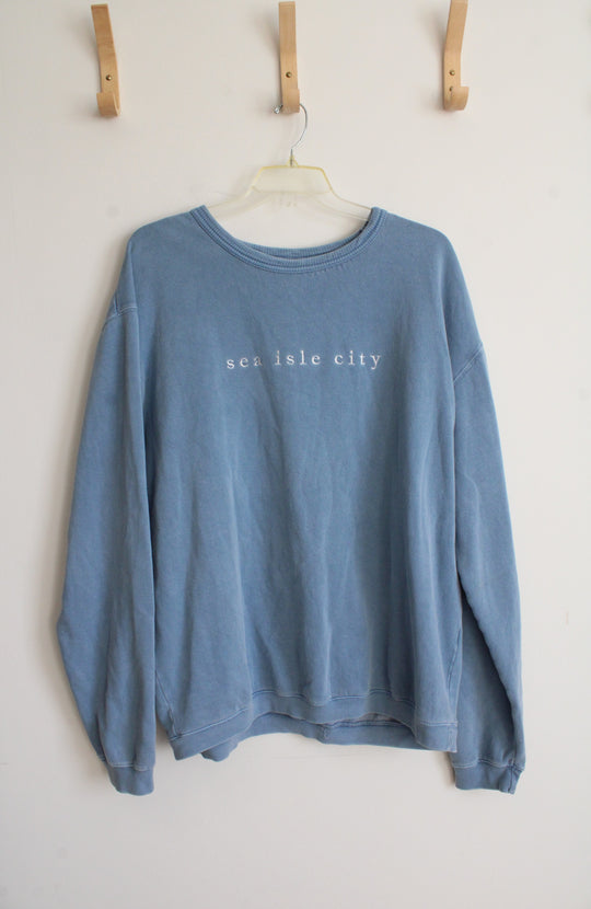 Austins Inc. Dusty Blue Sea Isle City Crewneck Sweatshirt | XL